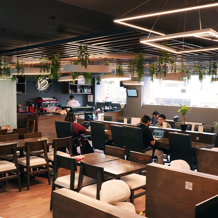 Open Coworking donde incluye Internet de alta velocidad, limpieza, soporte y servicios — todo está gestionado para usted.