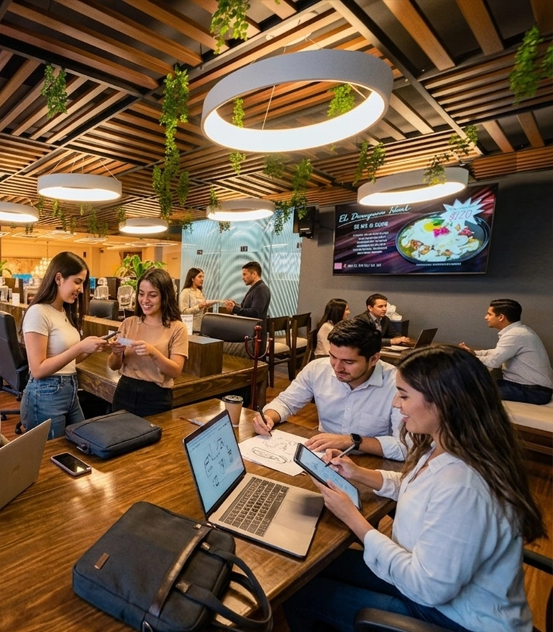 En D Cafe Hub contamos con renta espacios para trabajar (coworking), indivual o en equipo (grupos), conocenos. Renta de cubículos privados.