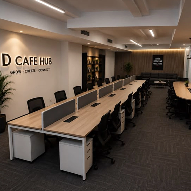 Open Coworking donde incluye Internet de alta velocidad, limpieza, soporte y servicios — todo está gestionado para usted.
